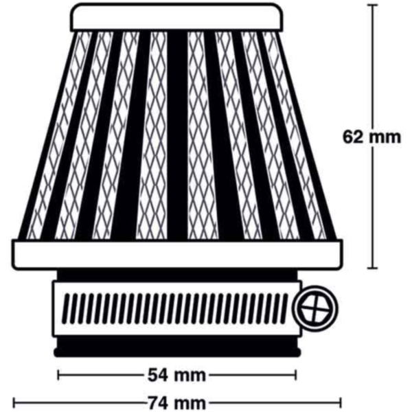 Luftfilter MIW M5007 Power-Filter Ø54mm, 74x62mm