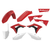 Verkleidung Schutzblech Abdeckung komplett Kit rot 04 / schwarz/weiß