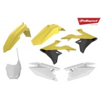 Verkleidung Schutzblech Abdeckung komplett Kit gelb 01 / schwarz / weiß