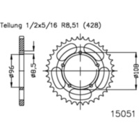 Kettenblatt Kettenrad 52Z Teilung 428 501505152