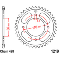 Kettenblatt Kettenrad 42Z Teilung 428