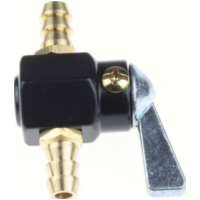 Kraftstoffhahn Benzin- Absperrhahn aus Metall, AUF / ZU Stellung, 8 mm Anschlüsse.