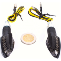 Blinkleuchte, Blinklicht LED Blinker Vinci, Kunststoff schwarz, getönt, E-geprüft, Paar - Shin Yo