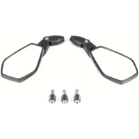 Lenkerspiegel SHIN YO Spiegel BOOSTER 2, Nylon/ABS, schwarz, M10 Rechtsgewinde, incl. 1 extra Adapter M10 Linksgewinde f. für: YAMAHA, Paar, E-geprüft