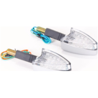 Blinkleuchte, Blinklicht LED Blinker E geprüft alu look paar 40mm Stiel