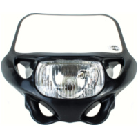 Enduro Lampenmaske mit Scheinwerfer schwarz ECE