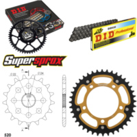 Kettensatz Stealth gold für: APRILIA RS125 Extrema/Replic 17-40-110 DID520 Clip