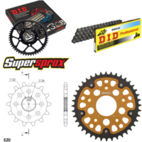 Kettensatz Stealth gold für: APRILIA Pegaso 125 89-99/Tua 14-40-104 DID520 Clip