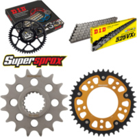 Kettensatz Stealth gold für: APRILIA SL1000 Falco 99-04 16-41-108 DID525VX3 Niet