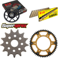 Kettensatz Stealth gold für: HONDA CR125 R 87-96/CR125 R 13-51-114 DID520VX3(G&B) Clip