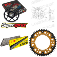 Kettensatz Stealth gold für: HONDA XL600 V Transalp 87-88 15-47-118 DID525VX3 Endlos