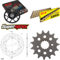 Kettensatz Stealth gold für: HONDA NX650 Dominator 89-90 15-45-108 DID520VX3(G&B) Clip