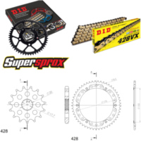 Kettensatz Stealth gold für: YAMAHA TDR125 89-92 16-53-136 DID428VX(G&B) Endlos