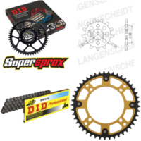 Kettensatz Stealth gold für: YAMAHA XV125 Virago 103km/h 14-45-114 DID520 Clip