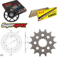 Kettensatz Stealth gold für: YAMAHA YZF R3 350 14- 14-43-112 DID520VX3(G&B) Endlos