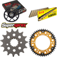 Kettensatz Stealth gold für: YAMAHA XT660 R 04-15/XT660 X 15-45-110 DID520VX3(G&B) Clip
