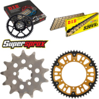 Kettensatz Stealth gold für: KAWASAKI KX125 03-03 13-51-110 DID520VX3(G&B) Endlos