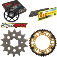 Kettensatz Stealth gold für: KAWASAKI KX250 92-93 14-49-114 DID520 Clip