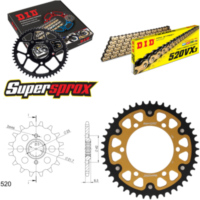 Kettensatz Stealth gold für: KAWASAKI EL250 88-96 14-44-114 DID520VX3(G&B) Clip