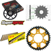 Kettensatz Stealth gold für: KAWASAKI ZX-6R /RR 09-12/ZX- 16-43-112 DID520VX3(G&B) Niet