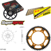 Kettensatz Stealth gold für: HUSQVARNA CR125 98-08/WR125 13-50-114 DID520VX3(G&B) Endlos