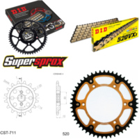 Kettensatz Stealth gold für: HUSQVARNA SM125 S 00-06 14-49-114 DID520VX3(G&B) Clip