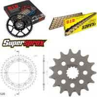 Kettensatz Stealth gold für: SUZUKI DR350 SE 94-95 15-41-110 DID520VX3(G&B) Niet