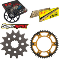 Kettensatz Stealth gold für: SUZUKI DR-Z 400 E 00-07 14-48-112 DID520VX3(G&B) Endlos