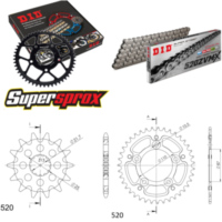 Kettensatz Stealth gold für: SUZUKI GS500 E 89-93 16-39-110 DID520ZVM-X Endlos