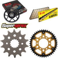 Kettensatz Stealth gold für: SUZUKI GSX750 EF 84-88/GSX75 14-43-114 DID530VX3(G&B) Endlos