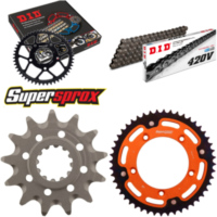 Kettensatz Stealth orange für: KTM SX60 98-99/SX65 00-01 13-48-112 DID420V Clip