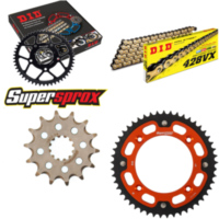 Kettensatz Stealth orange für: KTM SX85 19``/16`` 03-17 14-49-122 DID428VX(G&B) Clip