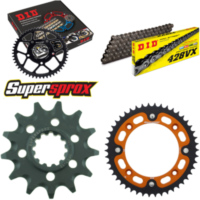 Kettensatz Stealth orange für: KTM SX85 17``/14`` 18- 13-46-120 DID428VX Endlos