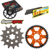 Kettensatz Stealth orange für: KTM 125 Duke 4-Loch 11-15 14-45-112 DID520 Clip