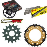 Kettensatz Stealth gold für: KTM EGS400 LC4 93-98/EGS400 15-45-118 DID520VX3 Niet
