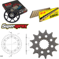 Kettensatz Stealth gold für: KTM EXE125 Supermoto 00-01 13-38-106 DID520VX3(G&B) Endlos