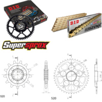Kettensatz Stealth schwarz für: MV Agusta F4 750 99-02/F4 14-43-110 DID525ZVM-X(G&G) Endlos