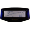 Geschwindigkeitsmesser, Anzeigeeinheit ACE-1600CB Tachometer für Motorräder mit Drehzahlmesser Funktion, Temperatur-, Tankanzeige, LED Schaltwarnung, Carbon optik blau