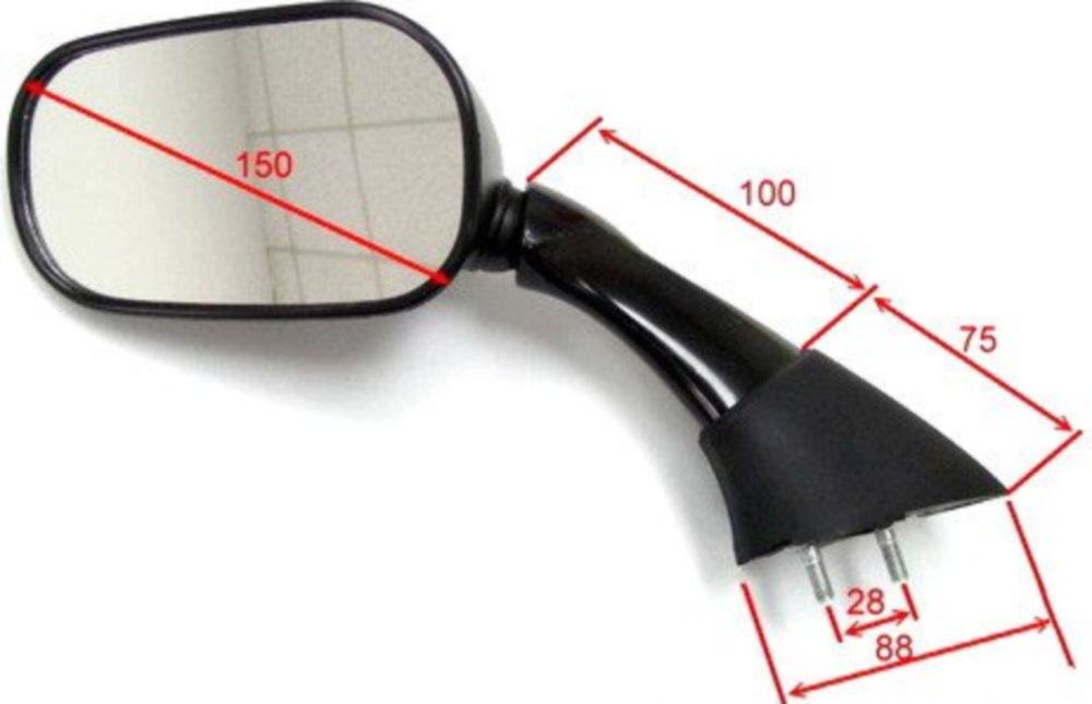 Spiegel schwarz rechts JMP BA19Y0021BR