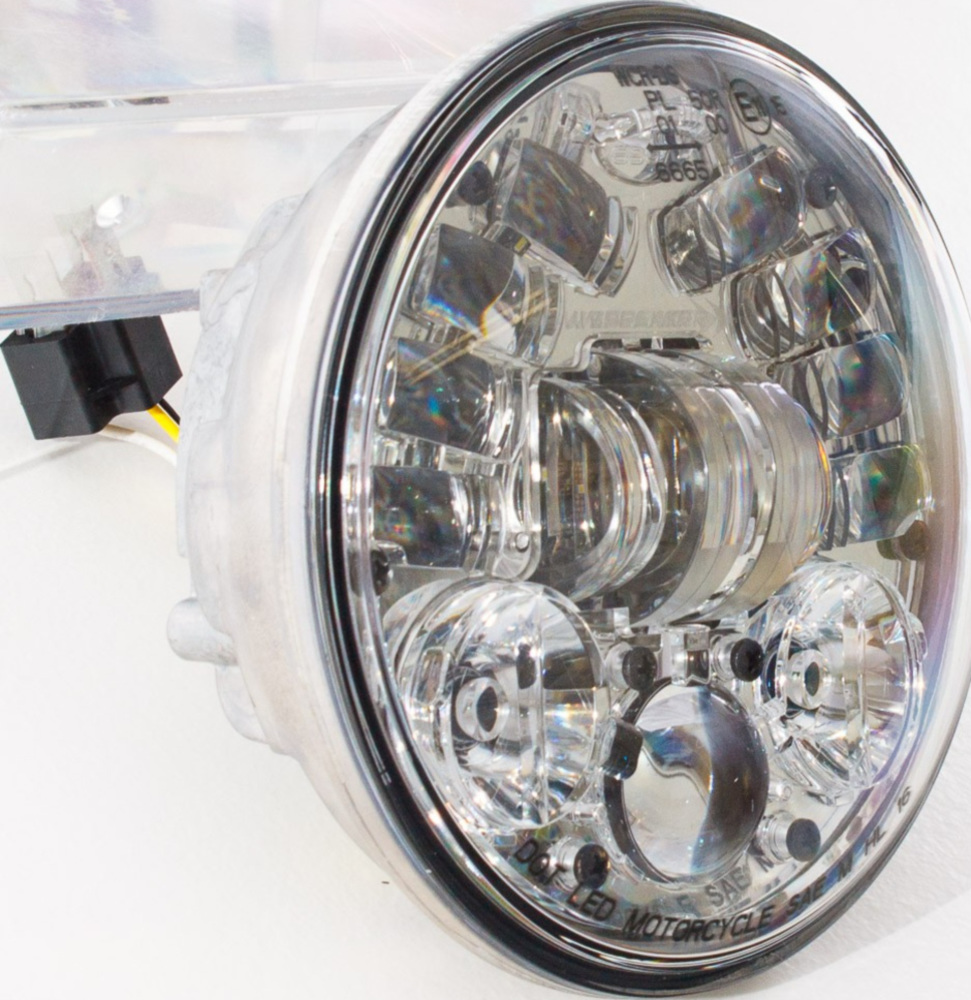 Scheinwerfer mit adaptivem Fahrlicht (Kurvenlicht) Typ 8690 5 3/4 Zoll Gehäuse chrom E-geprüft