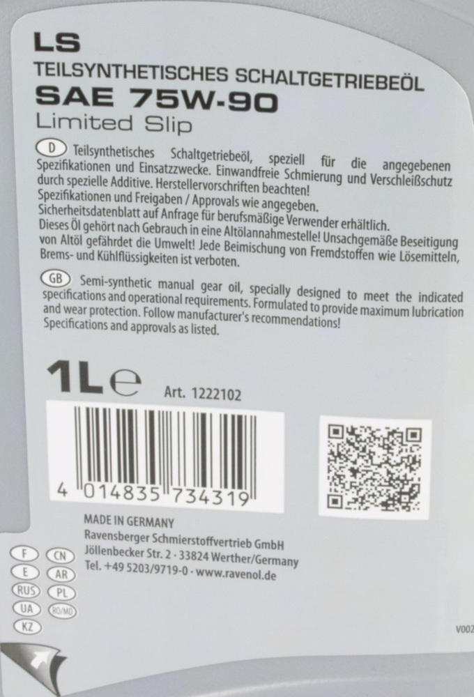 LS 75W-90 Getriebeöl 1 Liter