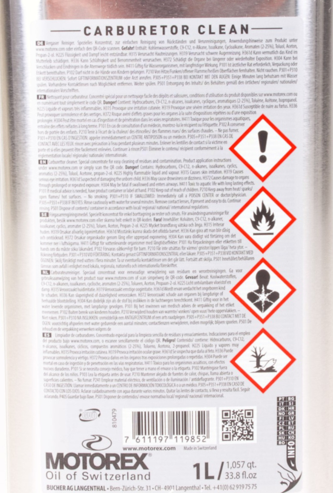 Vergaserreiniger - Carb Cleaner 1L. (ehemals Shell Carb cleaner) jetzt Motorex