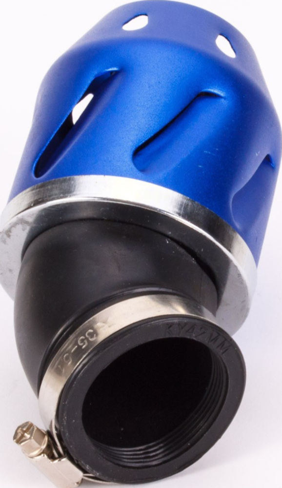 Luftfilter Grenade blau gewinkelt 42mm Anschluss