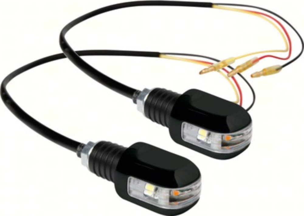 LED-Lenkerenden mit 12V LED Blink- u. Positionlicht, schwarz