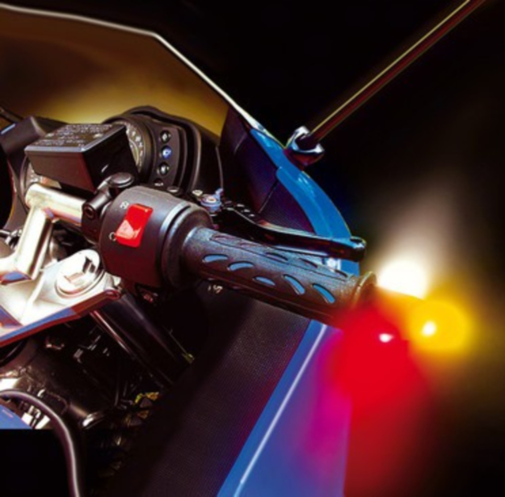 LED-Lenkerenden mit 12V LED Blink- u. Positionlicht, schwarz