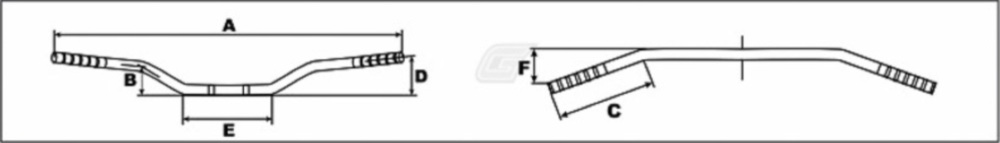 Motorradlenker 805mm / 22mm Aluminiumlenker Moto Cross, niedrig MCL 153 T titan