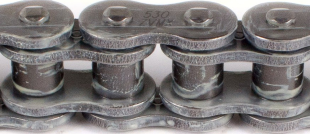 Motorradkette, Antriebskette X-Ring verstärkte Kette VX, 428, 124 Schwarz mit Clipschloß / nutzbar bis 22kW (30PS) / bis 250ccm