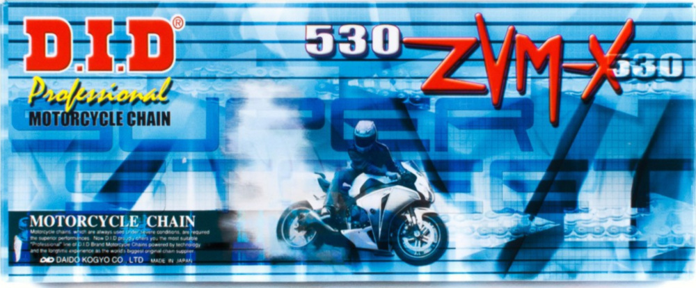 Motorradkette, Antriebskette X-Ring verstärkte Kette VX, 428, 134 Schwarz mit Clipschloß / nutzbar bis 22kW (30PS) / bis 250ccm