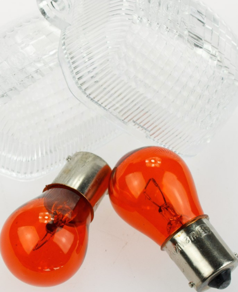 Blinkerglas für: Yamaha KLAR/BIRNE ORANGE, PAAR Vergl. Nr. 4FM-/4JH-83312/22-00, E-GEPR