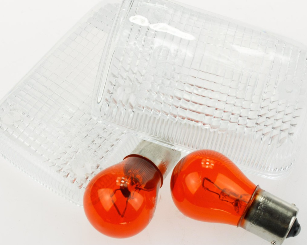 Blinkerglas KLAR/BIRNE ORANGE, PAAR SUZ GSX-R/ GSF´91-00, E-GEPR.